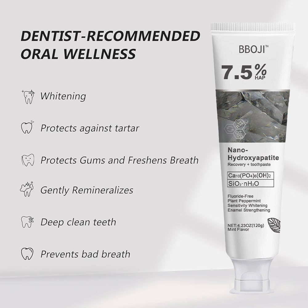 ✨Ends Tonight: Get 50% OFF Before It’s Gone!🎁 BBOJI™ Fluoride-Free Hydroxyapatite Toothpaste – Gentle Whitening & Enamel Strength for Sensitive Teeth