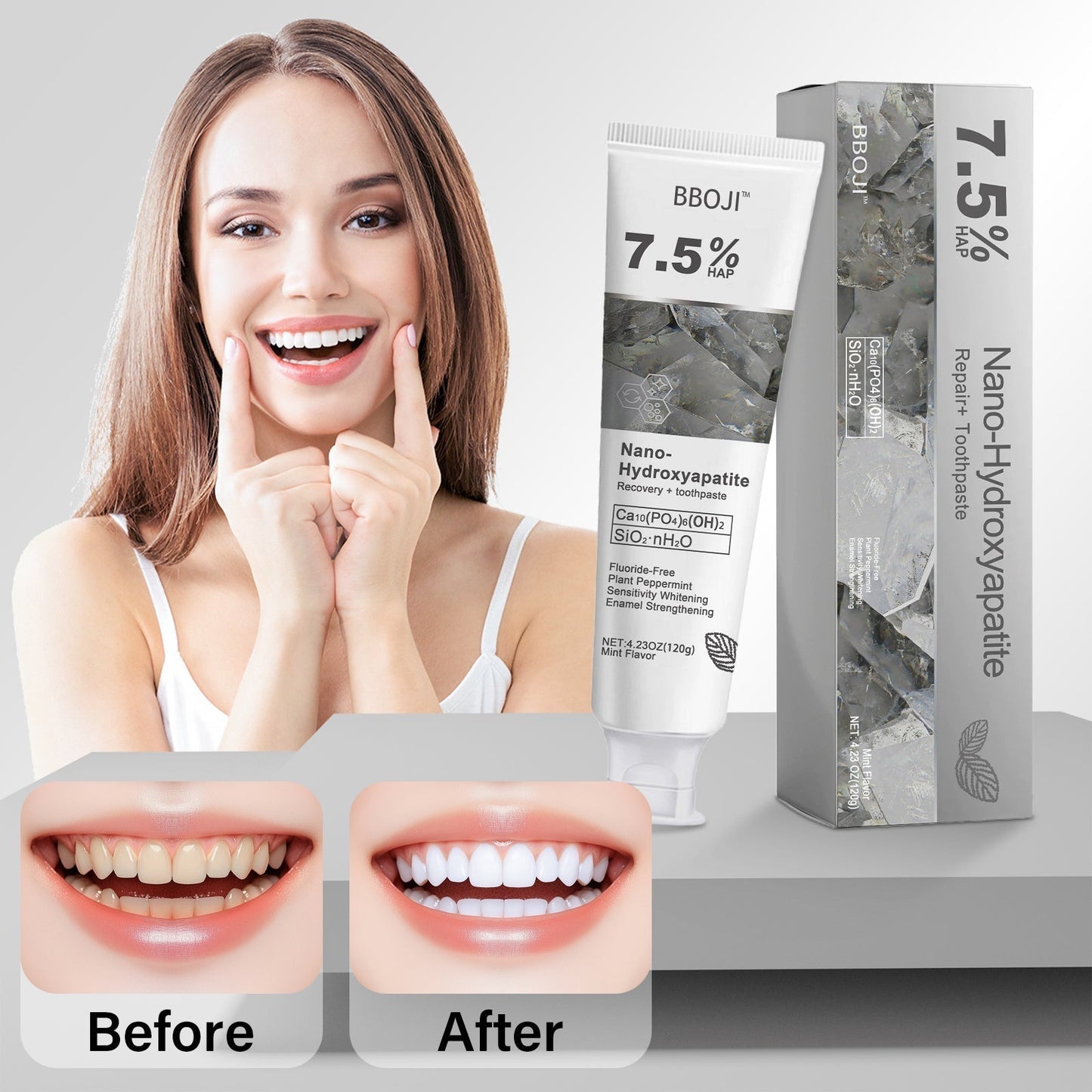 ✨Ends Tonight: Get 50% OFF Before It’s Gone!🎁 BBOJI™ Fluoride-Free Hydroxyapatite Toothpaste – Gentle Whitening & Enamel Strength for Sensitive Teeth